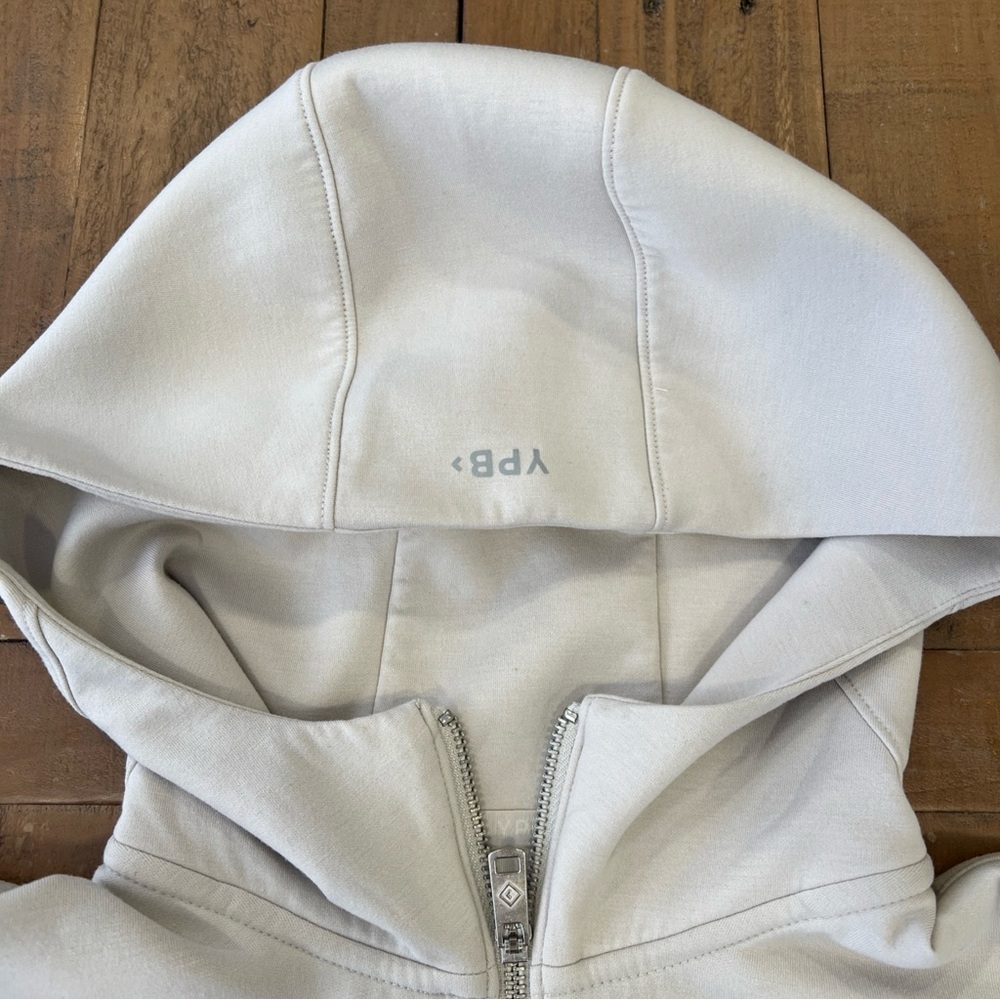 Abercrombie Fitch YPB Half Zip Hoodie Sweatshirt Women’s XS Cement Cropped - Picture 2 of 9